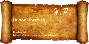 Humor Patrik névjegykártya