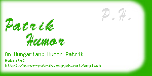 patrik humor business card